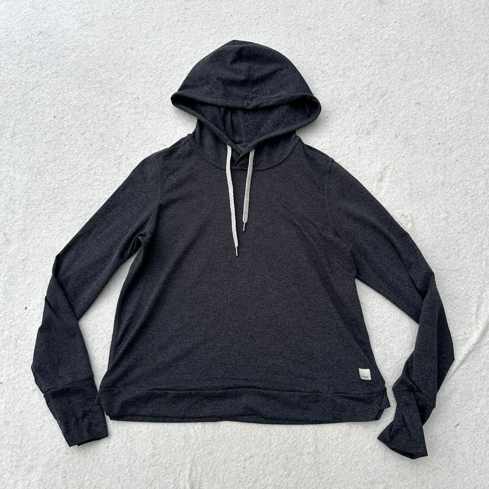 Vuori Halo Essential Hoodie Women's Small Heather Black DreamKnit Pullover VW226